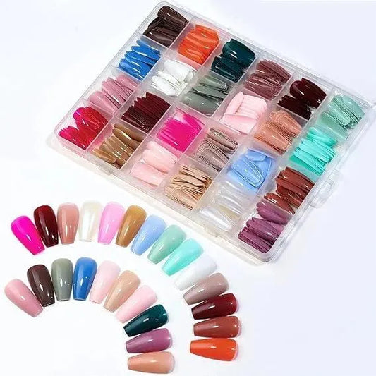 Artificial Nails 576Pcs - 24 Sets with Complimentary Glue