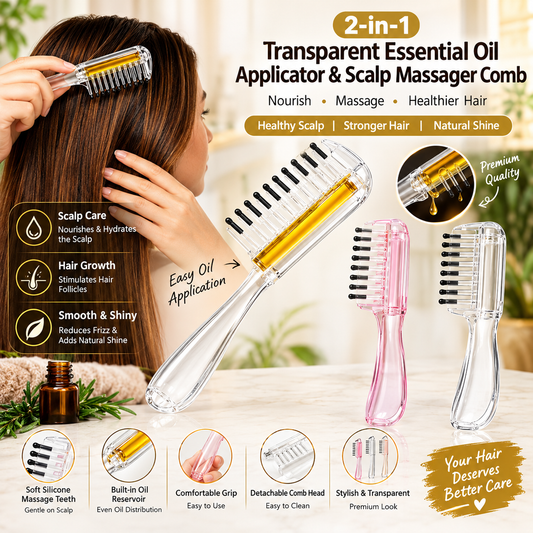 2-in-1 Hair Oil Applicator & Scalp Massager Comb