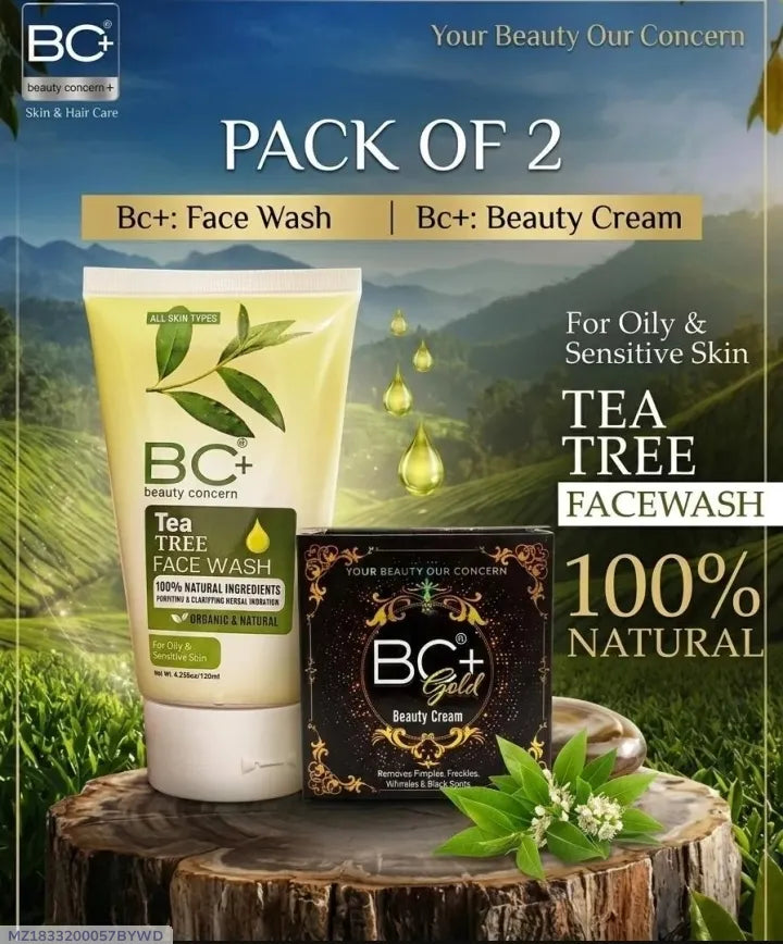 Tea Tree Face Wash & Cream Pack of 2 Loved by 8+