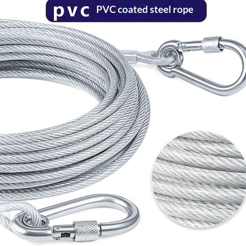 Wire Rope Clothesline with Plastic (16-FEET)